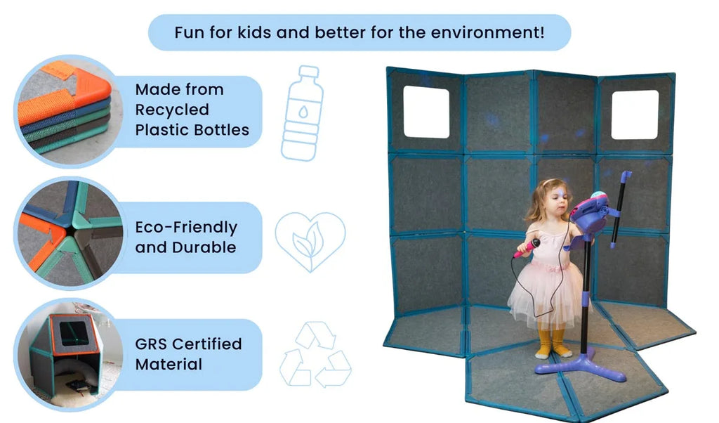 The Squares Add-On Pack by Superspace made from recycled plastic bottles, featuring eco-friendly and durable materials in Superspace playsets for kids.