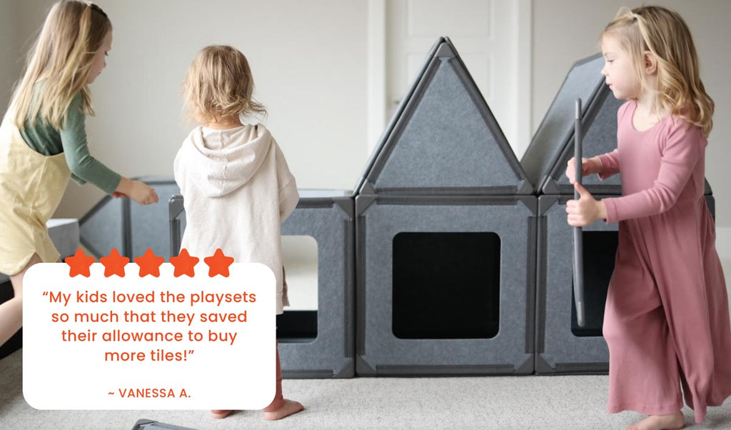 Superspace The Big Set (22 Panels) has hundreds of positive five star reviews like this one; “My kids loved the playsets so much that they saved their allowance to buy more tiles!”
