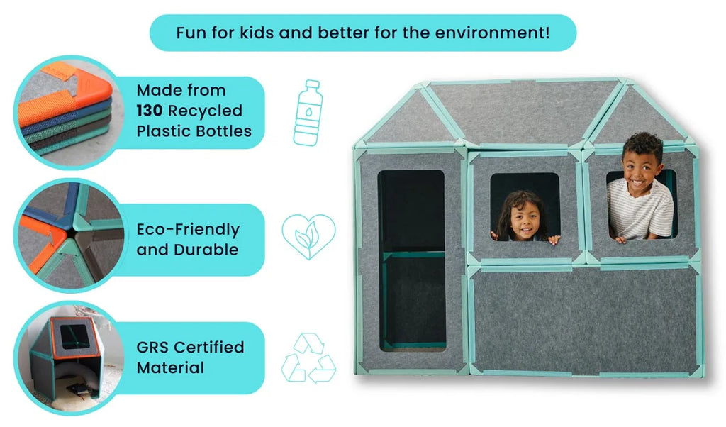 The Superspace Rectangles Add-On Pack is made from 130 recycled plastic bottles, eco-friendly and durable materials
