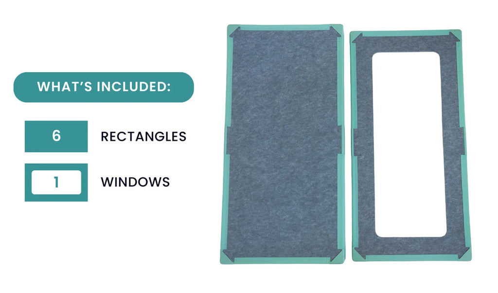 What's included in the Rectangles Add-On Pack: 6 rectangle panels and 1 rectangular window panel
